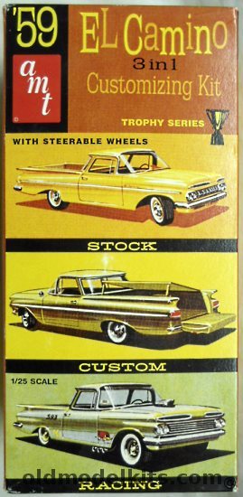 AMT 1/25 1959 El Camino Chevrolet 3 in 1 Customizing Kit - Stock / Custom / Racing, 8669 plastic model kit